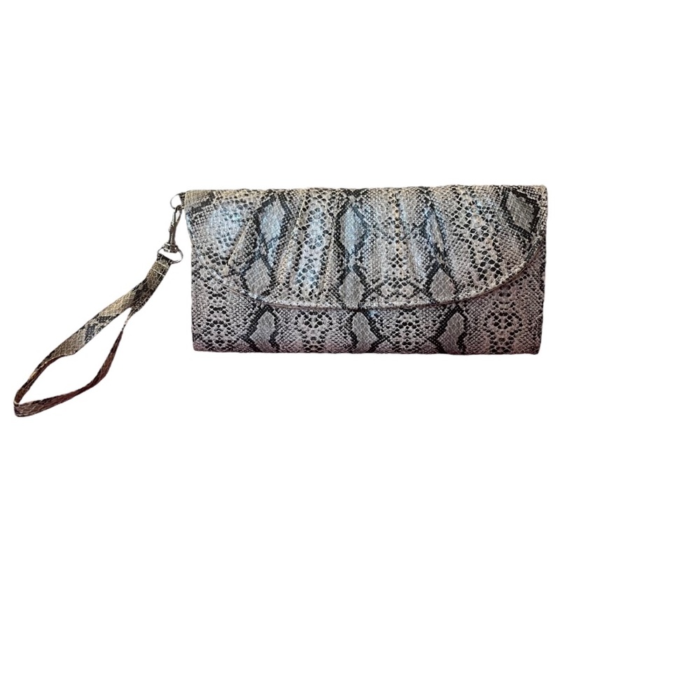 Snakeskin Pattern Rectangle Clutch Wristlet